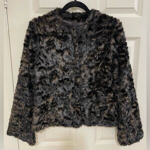 Jeanne Beker Chic Faux Fur Jacket - Black&Brown. See Video for texture & colour.